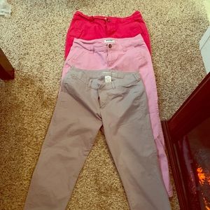 3 pairs of ladies colored jeans